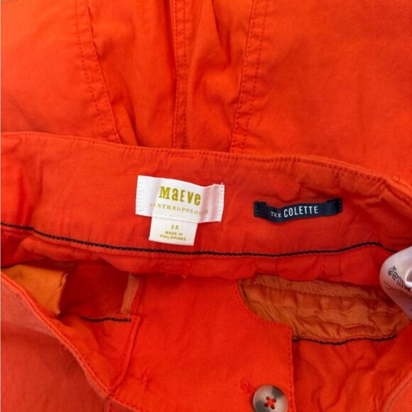 Anthropologie Maeve orange THE COLETTE pants size 25 - Picture 3 of 6